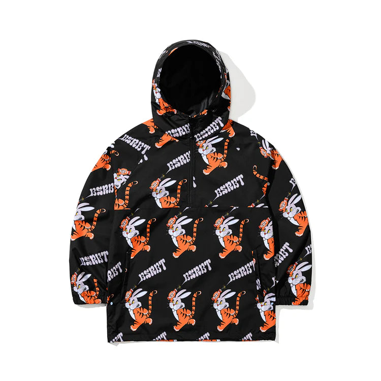giacca snowboard Bsrabbit tiger rabbit hooded anorak jacket black ultima XL