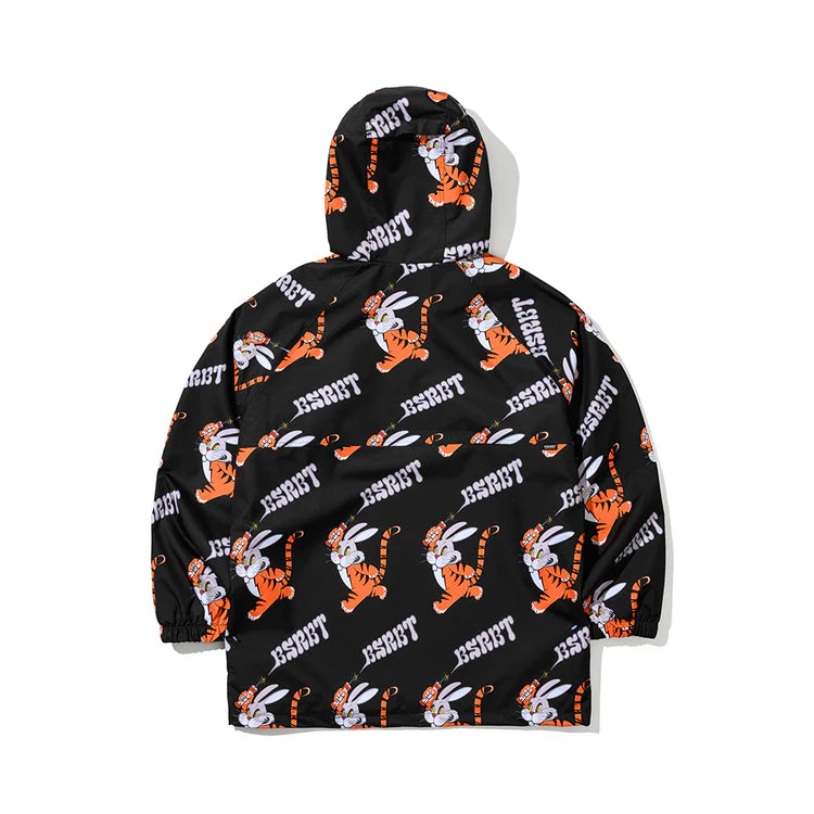 giacca snowboard Bsrabbit tiger rabbit hooded anorak jacket black ultima XL