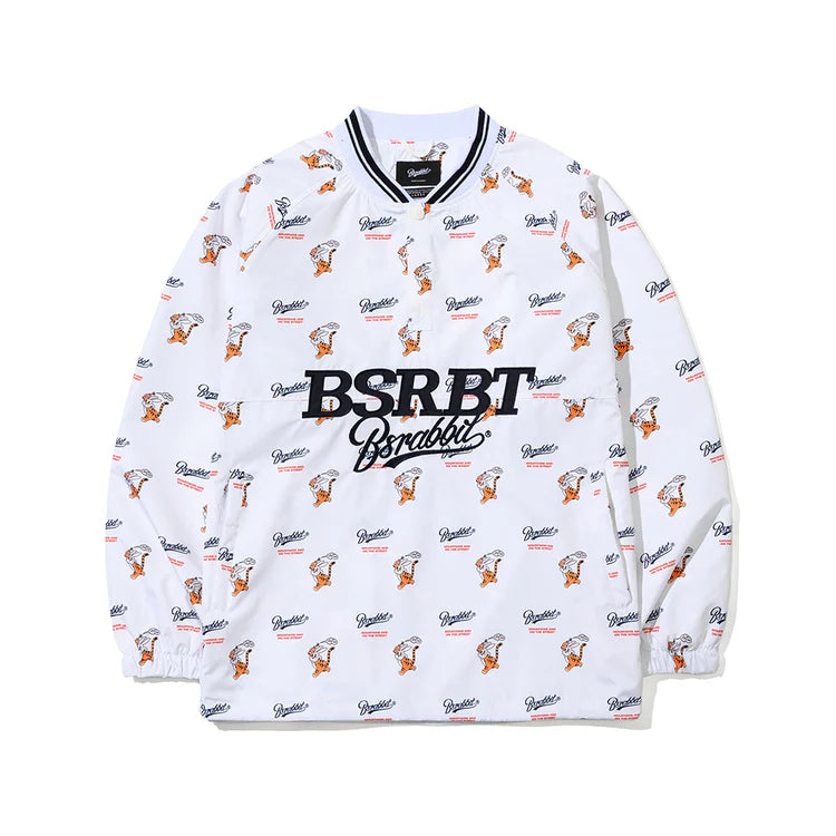 giacca snowboard Bsrabbit bsrbt sporty pullover snap jacket white unisex