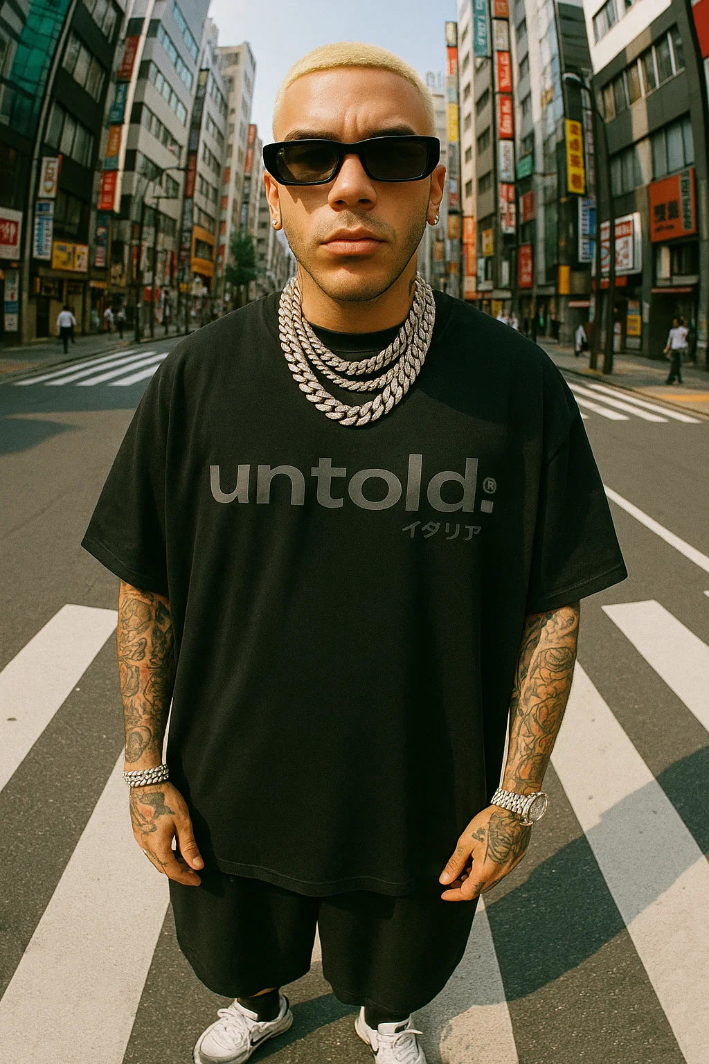 maglietta oversize Untold.® Ōta tee black unisex