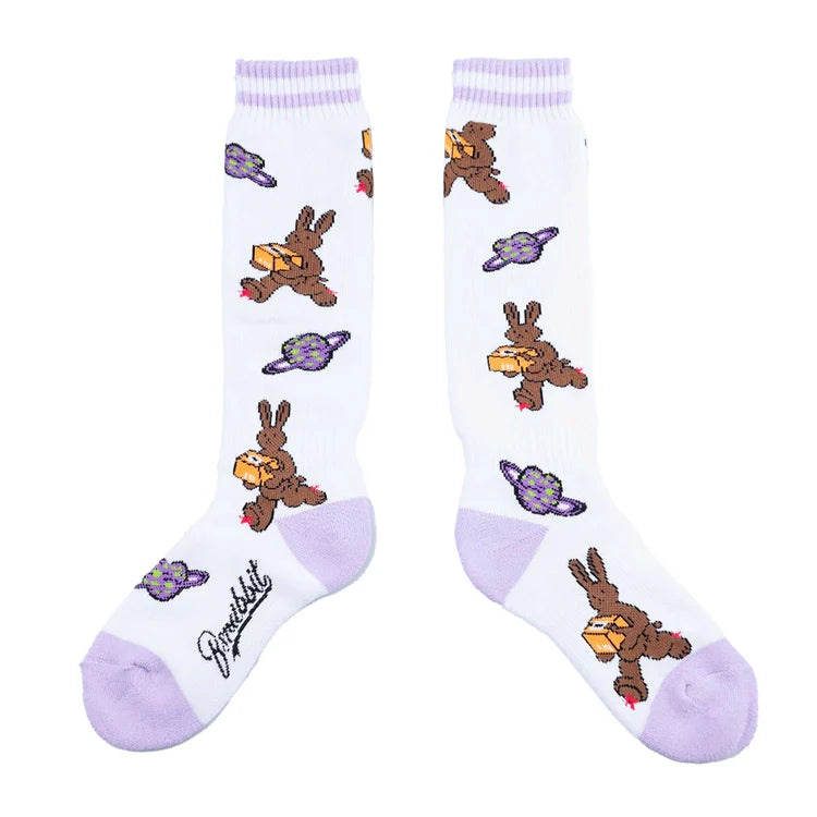 calzini snowboard Bsrabbit bear socks white