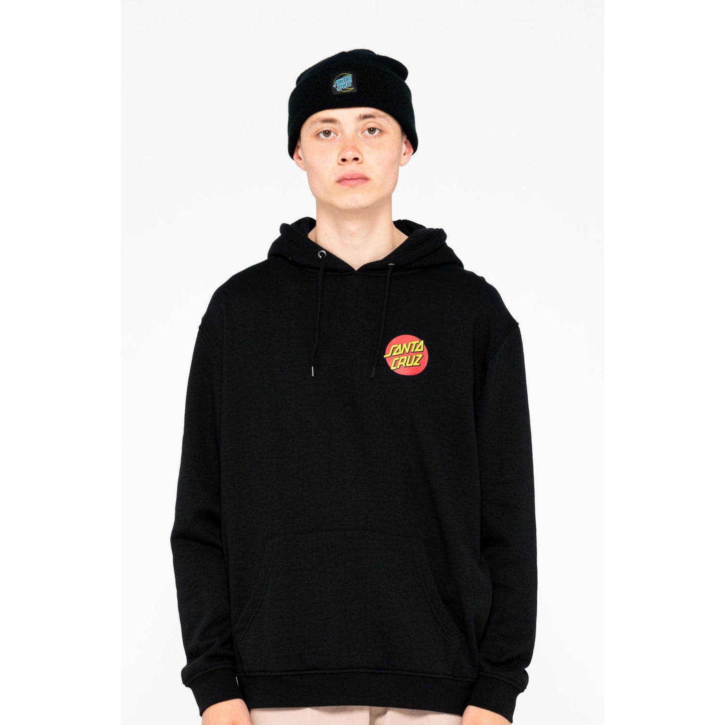 felpa cappuccio Santacruz classic dot chest hood black