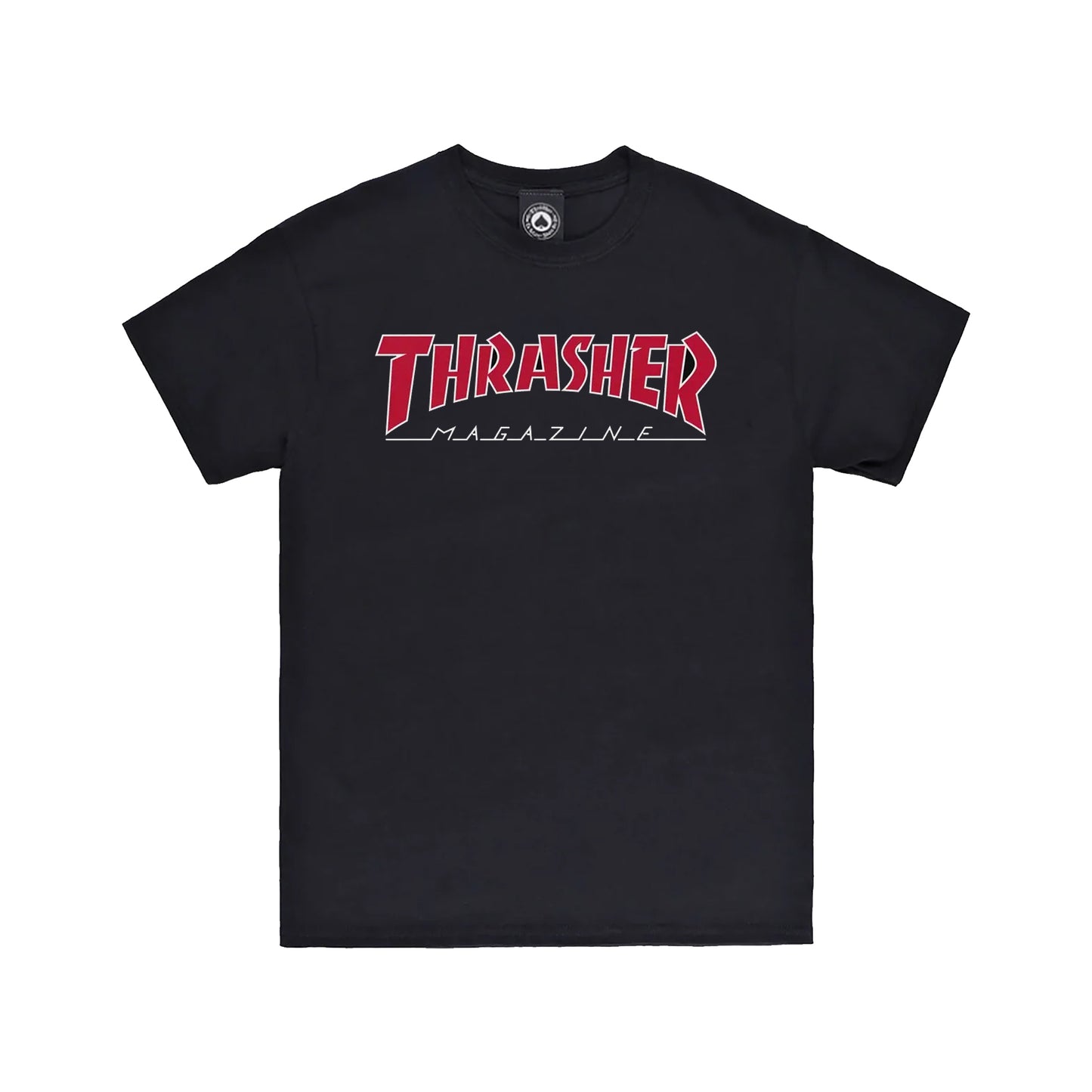 t-shirt Thrasher Magazine outlined tee black red