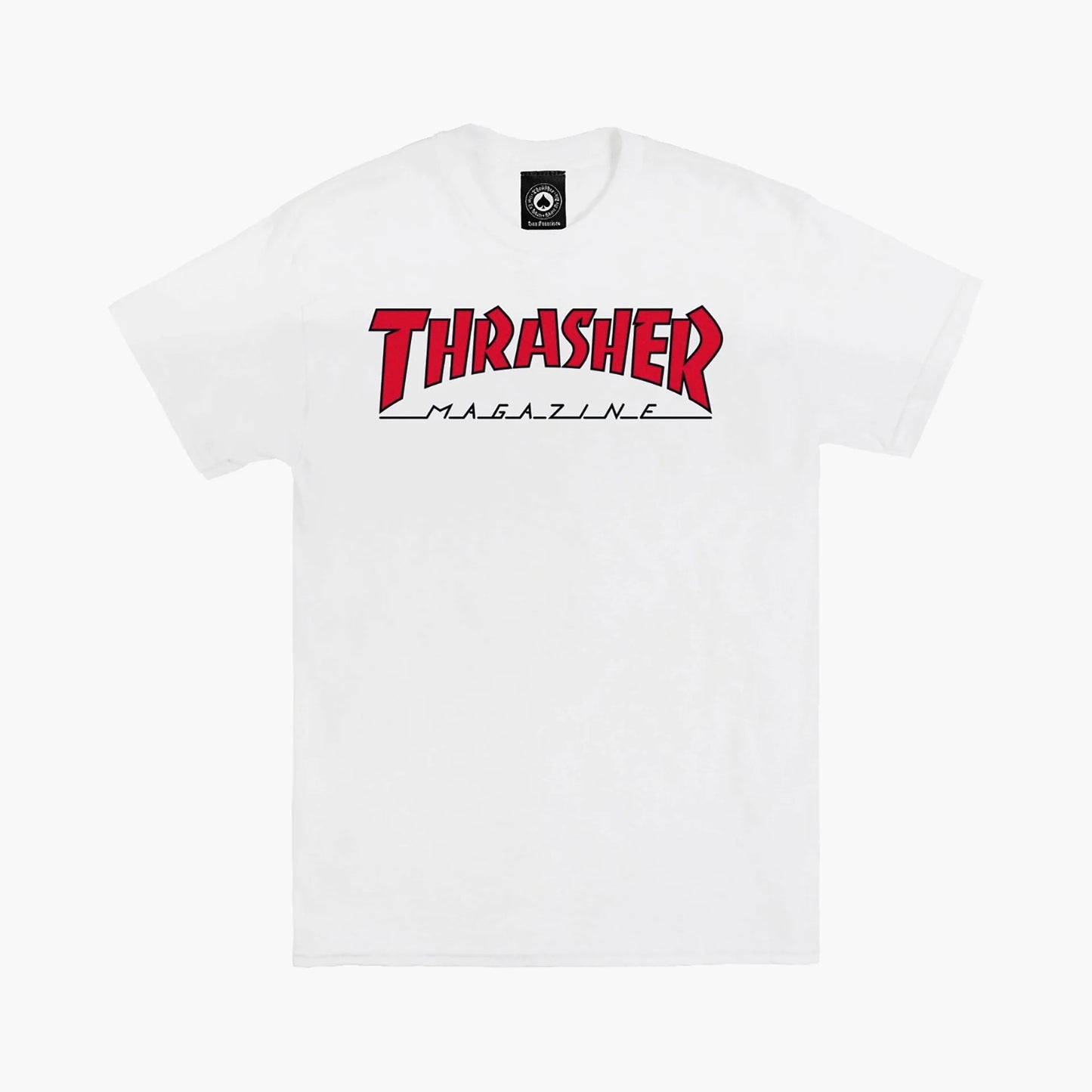 t-shirt Thrasher Magazine outlined tee white red