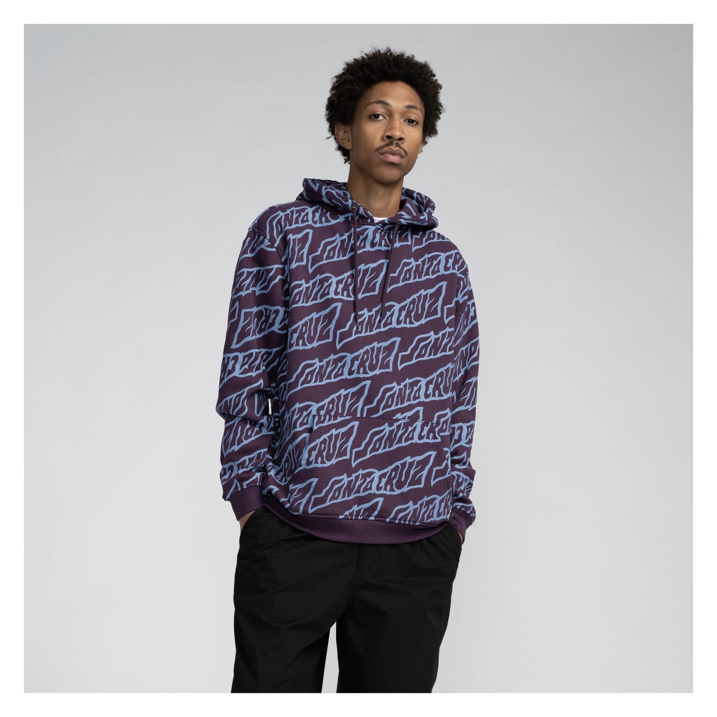 felpa cappuccio Santacruz creep reaper hood black currant