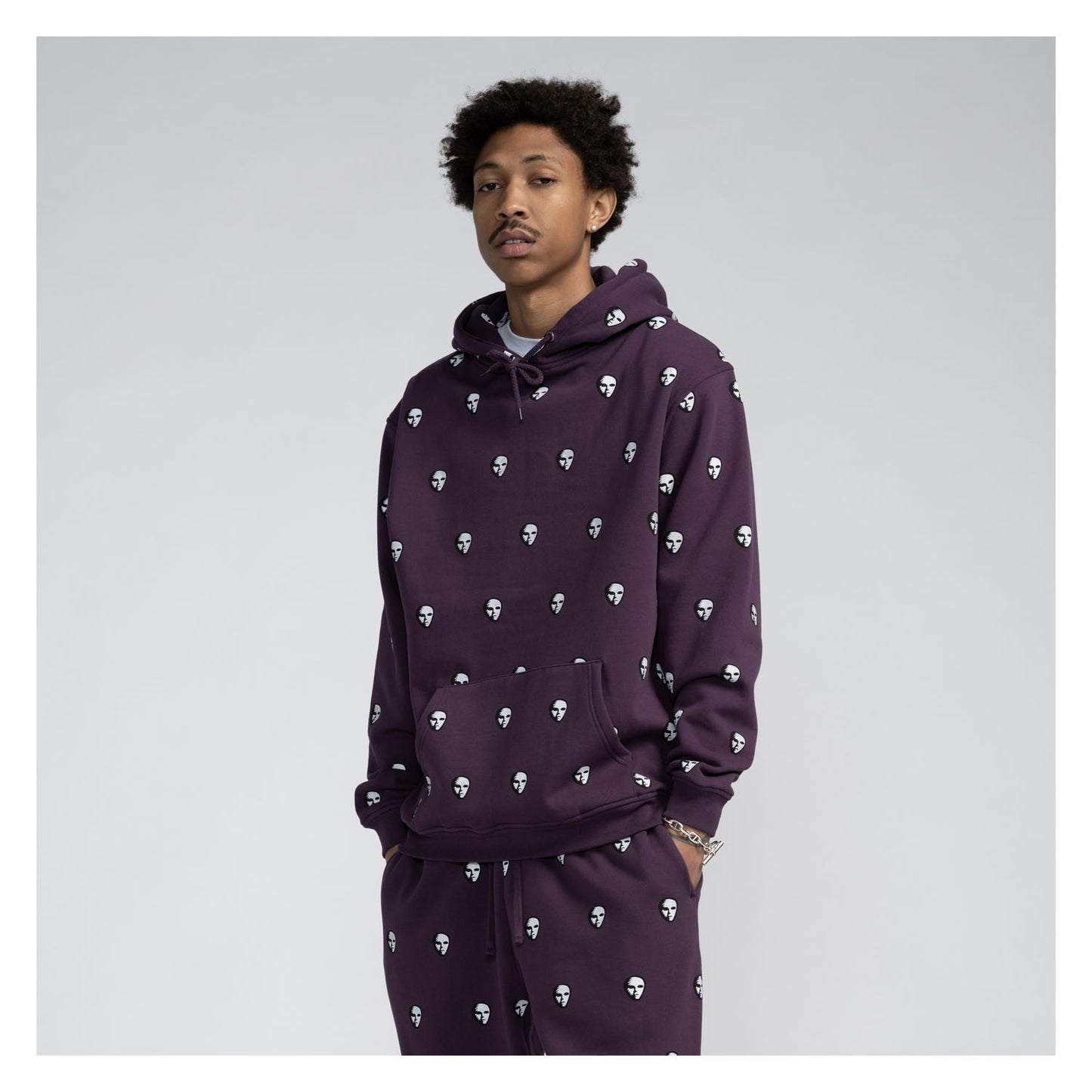 felpa cappuccio Santacruz watcher hood black currant