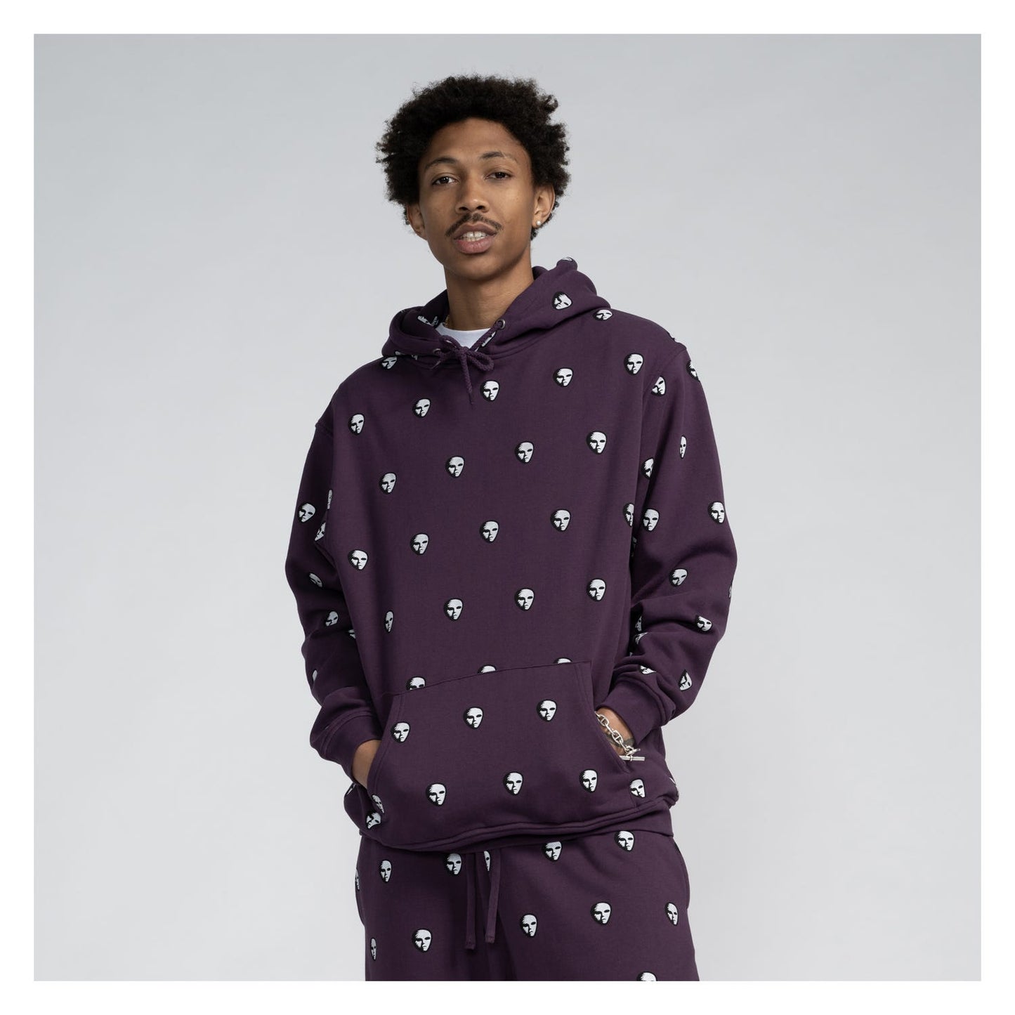 felpa cappuccio Santacruz watcher hood black currant