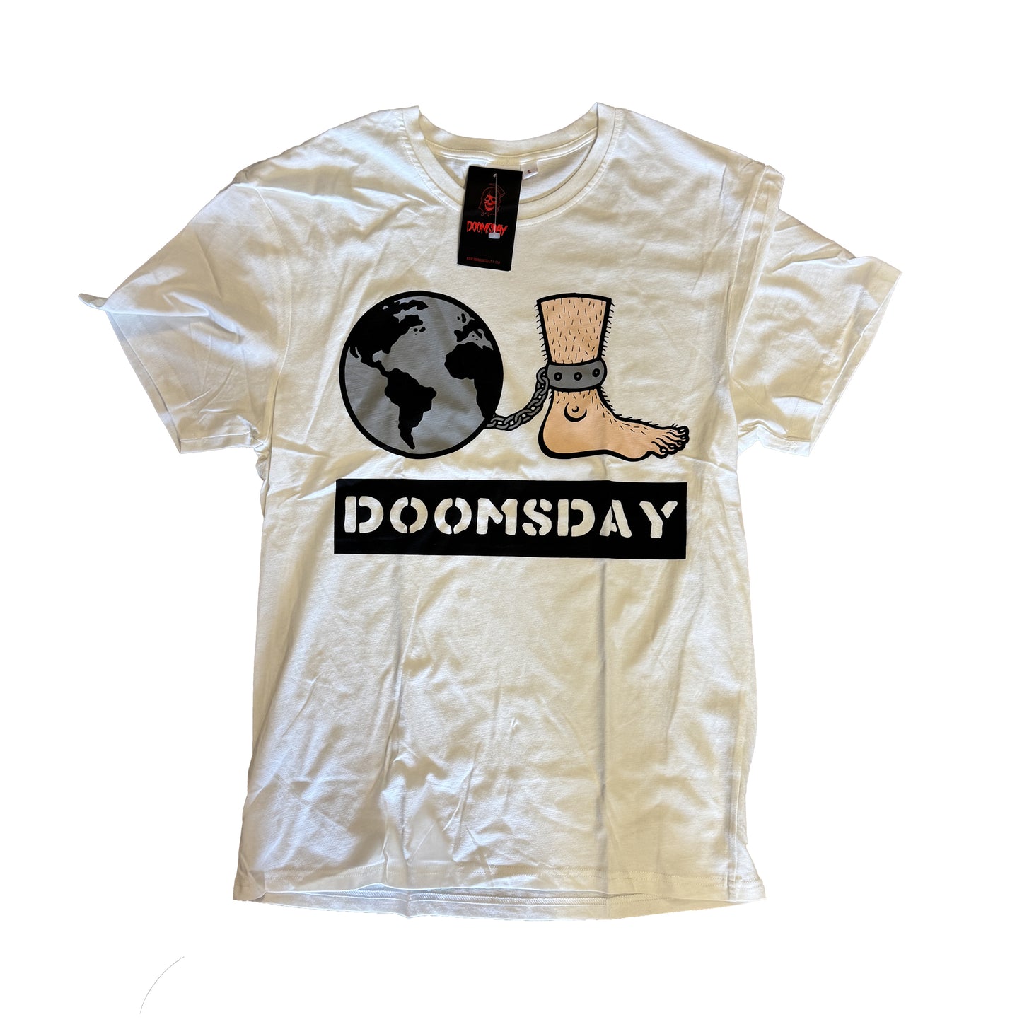 t-shirt Doomsday handplant white tee tg L