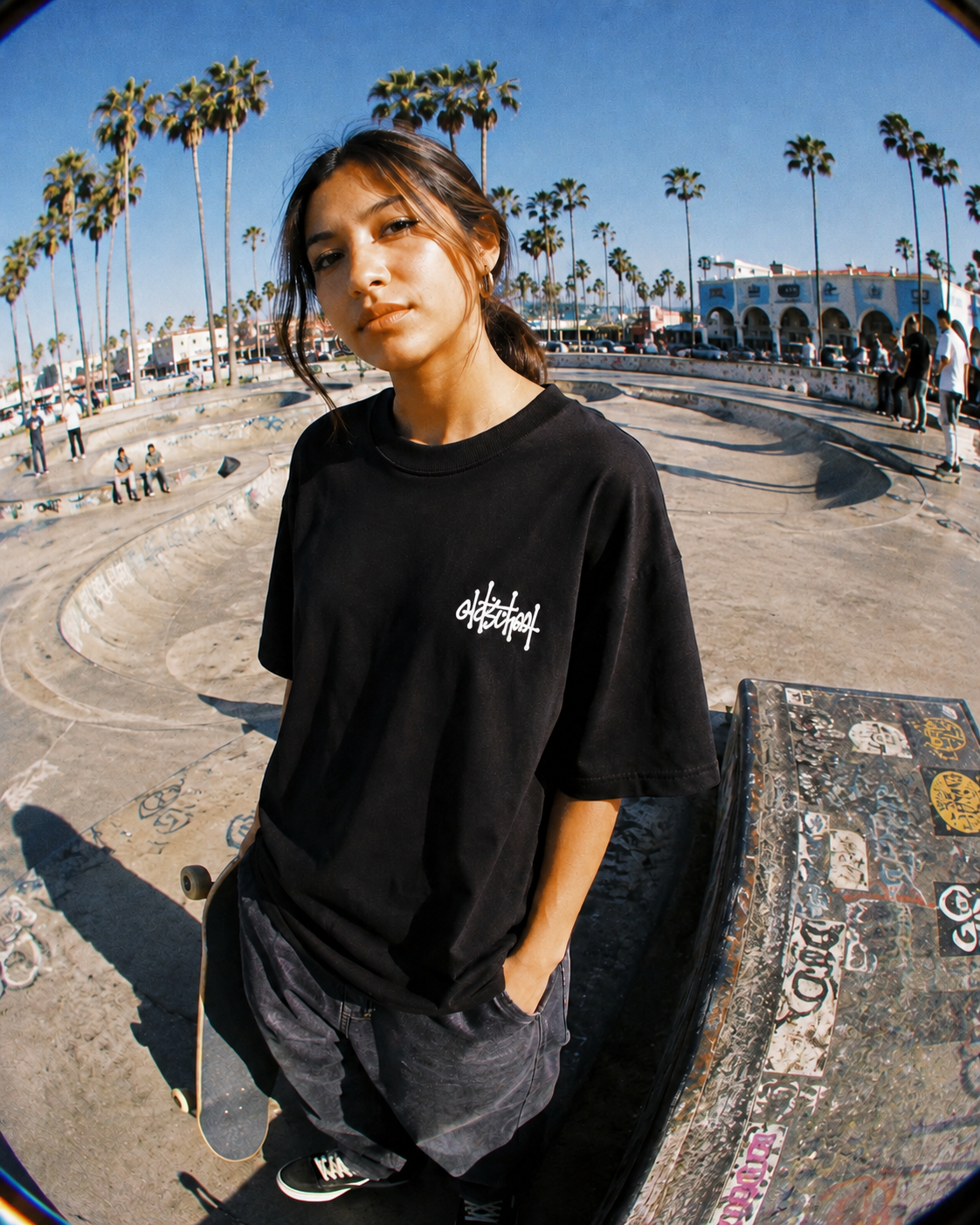 maglietta oversize OldschoolPesaro® new tag oversize tee black