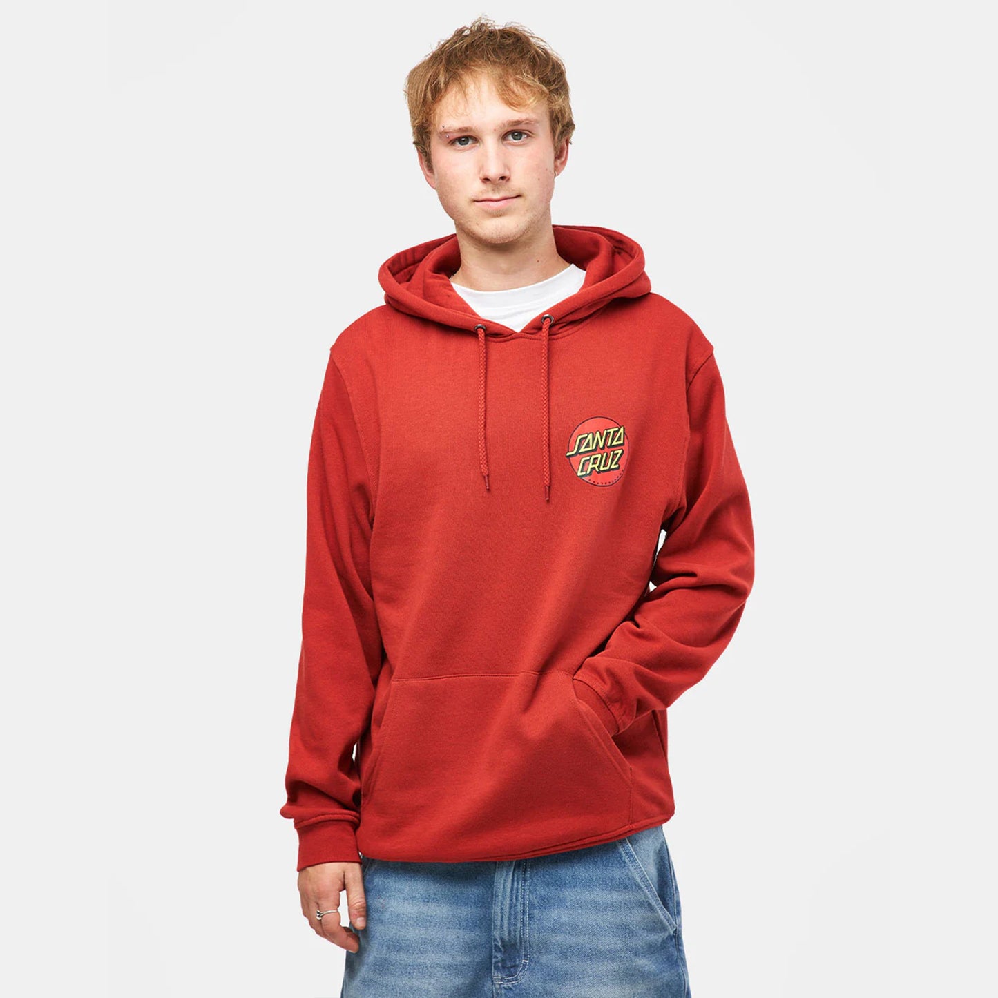 felpa cappuccio Santacruz classic dot chest hood red