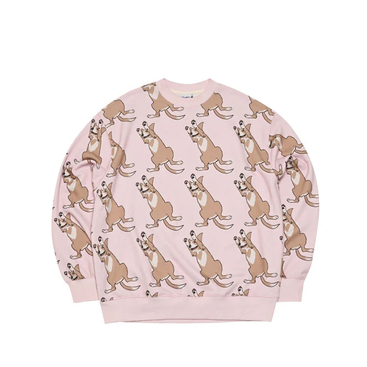 felpa Bsrabbit lucky allover crewneck pink