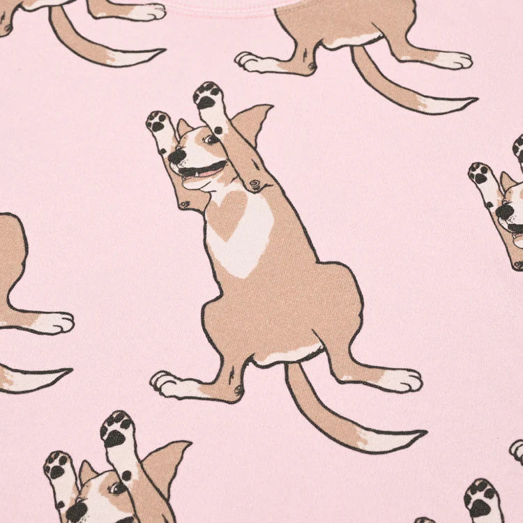 felpa Bsrabbit lucky allover crewneck pink