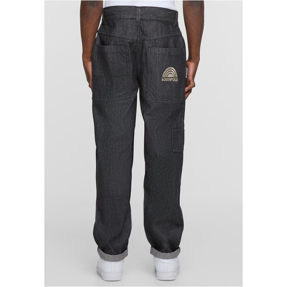 jeans baggy SOUTHPOLE Embroidery Denim raw black