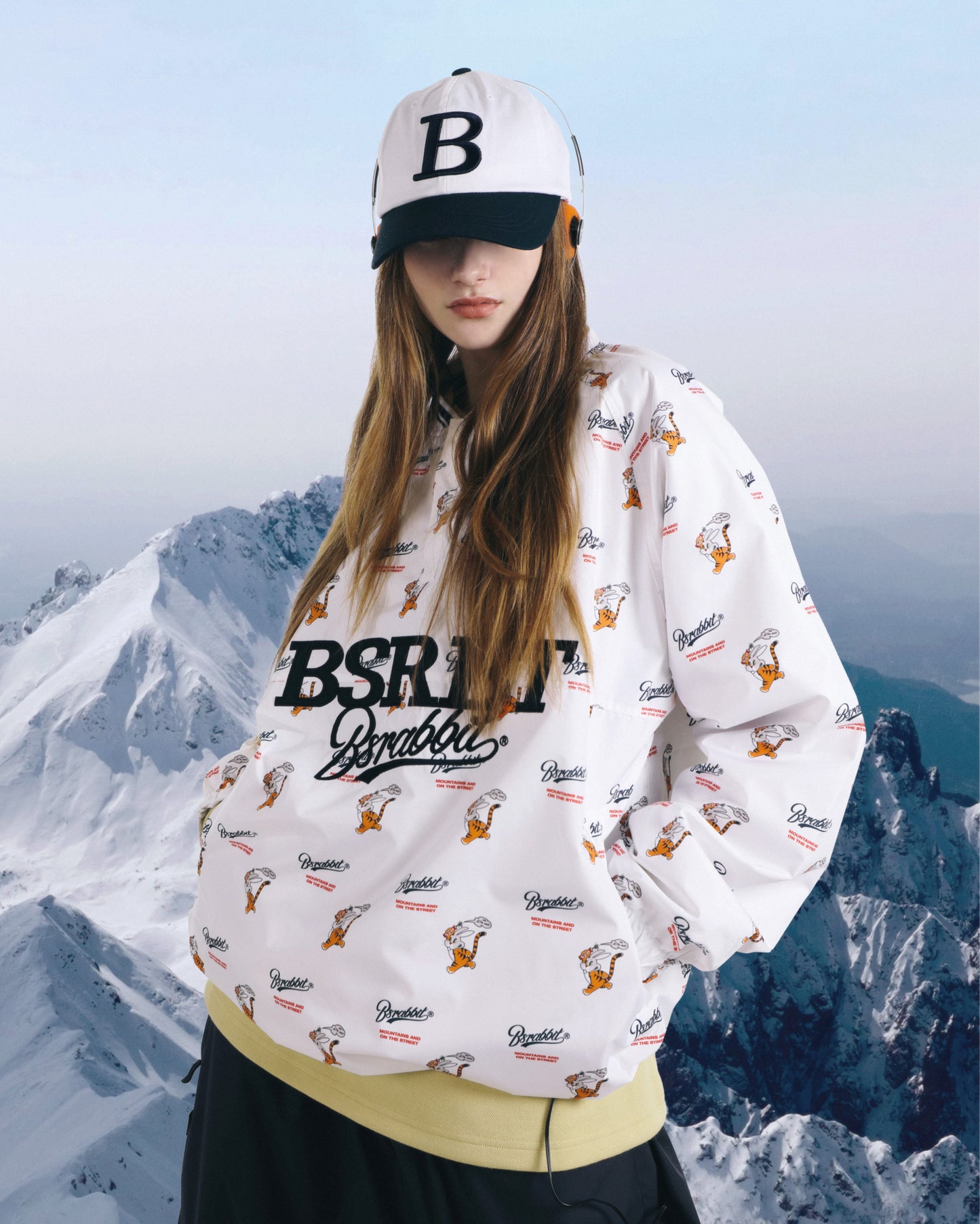 giacca snowboard Bsrabbit bsrbt sporty pullover snap jacket white unisex