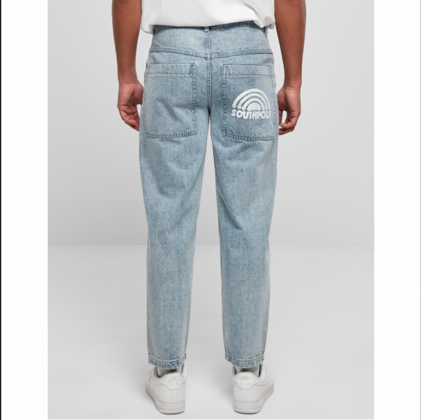 jeans baggy SOUTHPOLE Embroidery Denim chiaro
