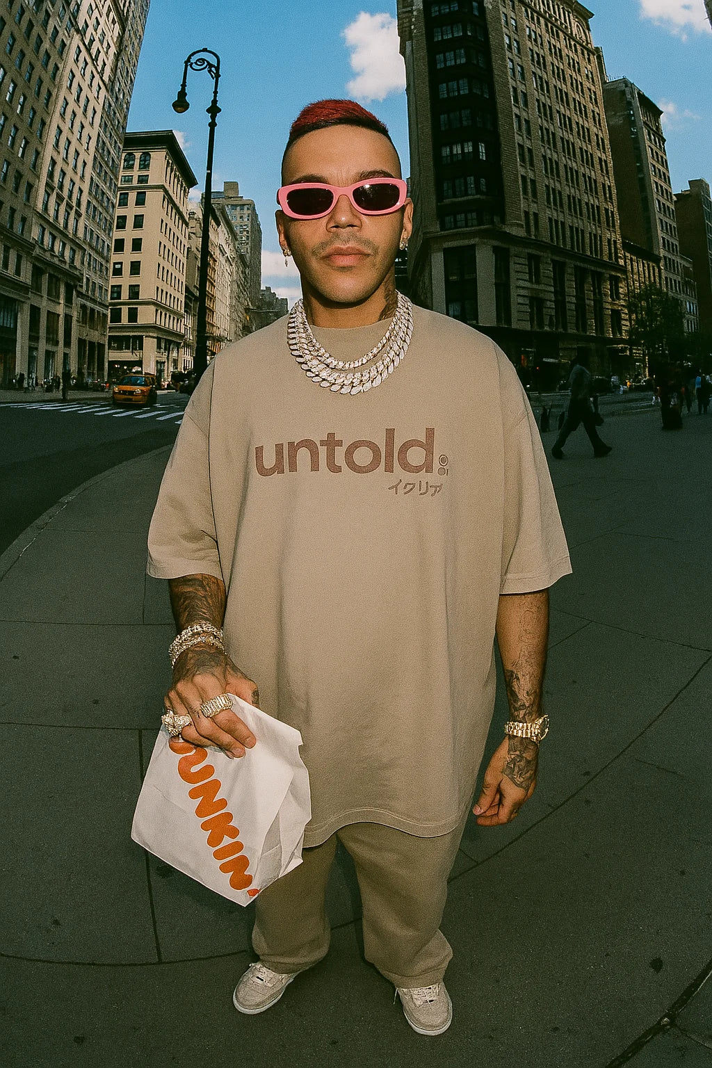 maglietta oversize Untold.® Ikuno tee light brown unisex