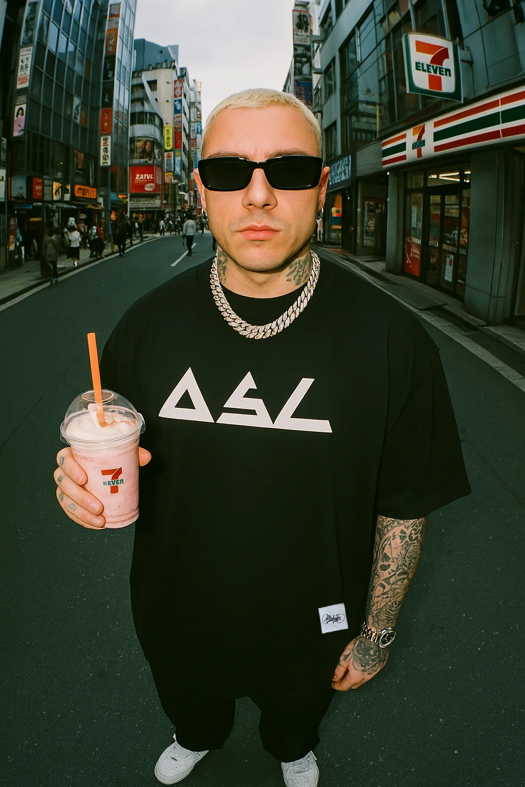 t-shirt OldschoolPesaro® new big logo tee black