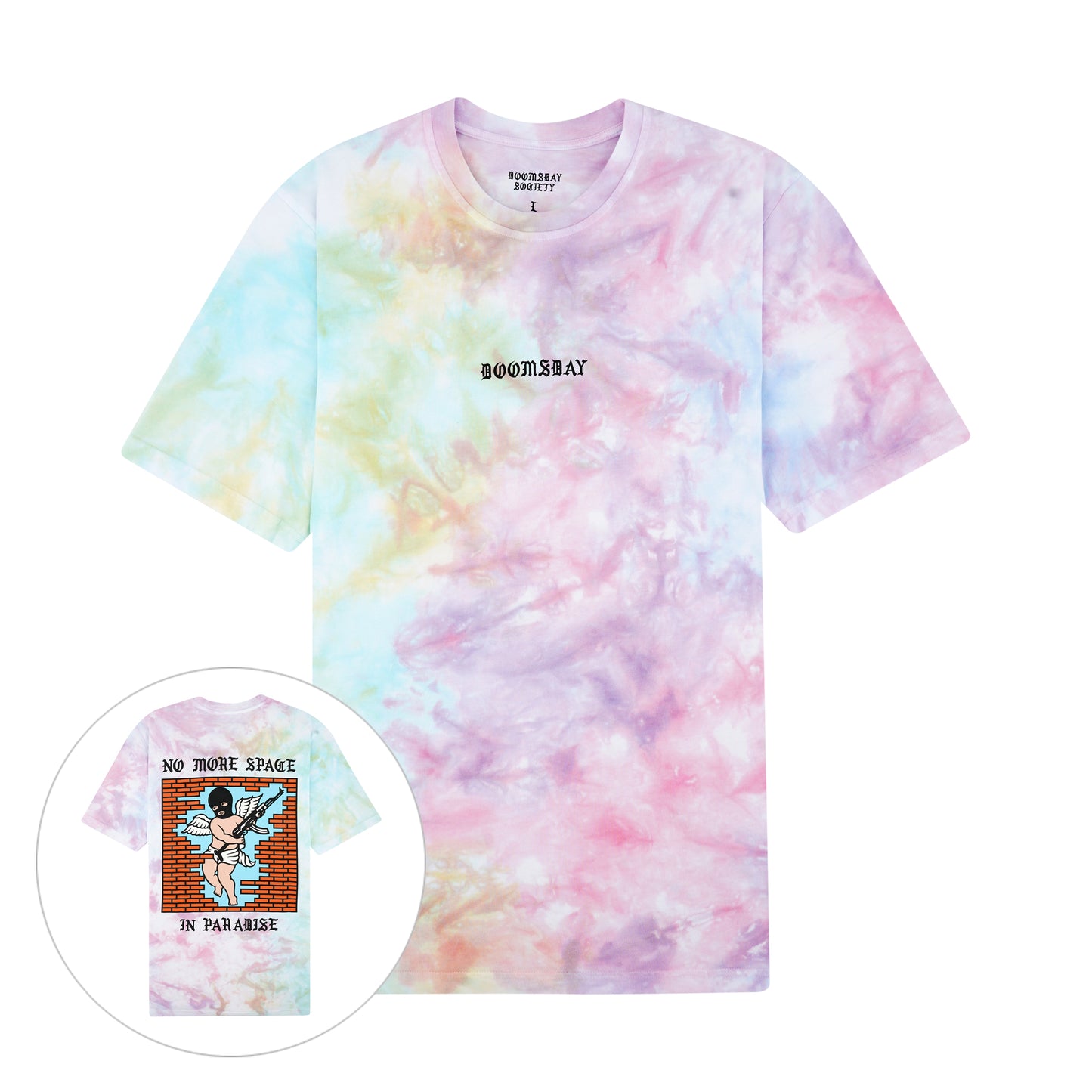 t-shirt Doomsday no more space tyedye tee pink S M L XL XXL