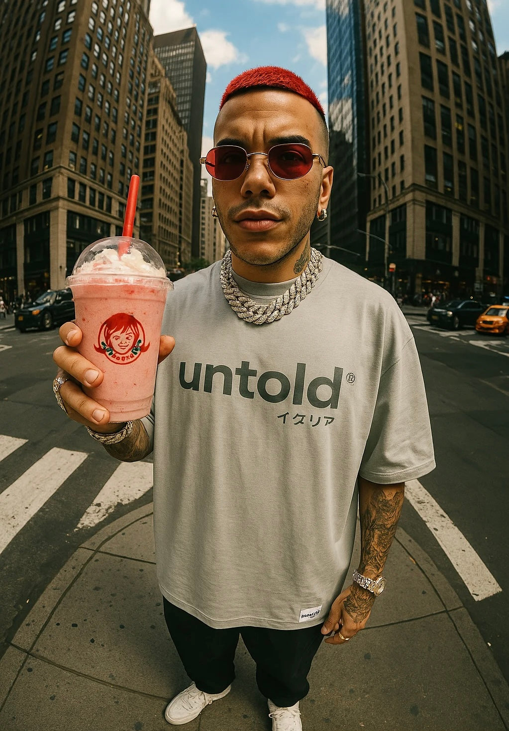 maglietta oversize Untold.® Nakano tee light grey unisex