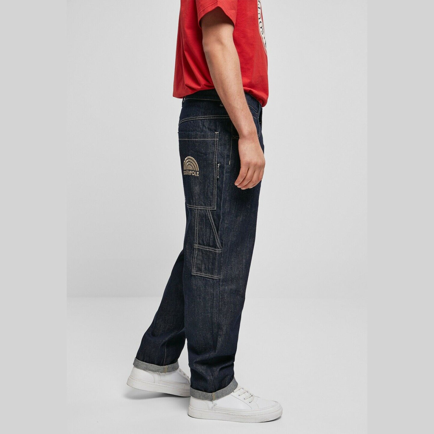 jeans baggy SOUTHPOLE Embroidery Denim raw indigo