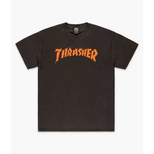 t-shirt Thrasher burn it down chocolate