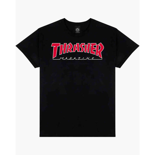 t-shirt Thrasher outlined tee black