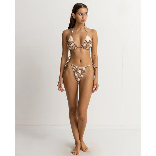 costume bikini Rhythm. utopia crocket tie side hi cut pant tri top XS S M