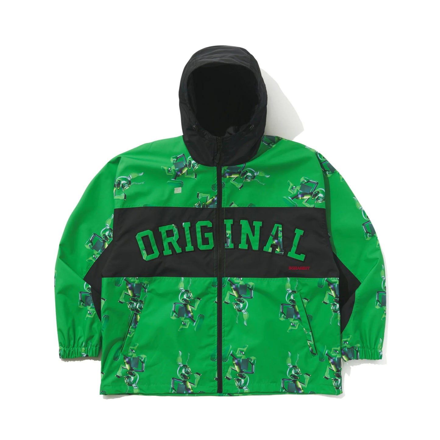 giacca snowboard Bsrabbit 3D Trippy Hooded Jacket Green jacket 10k