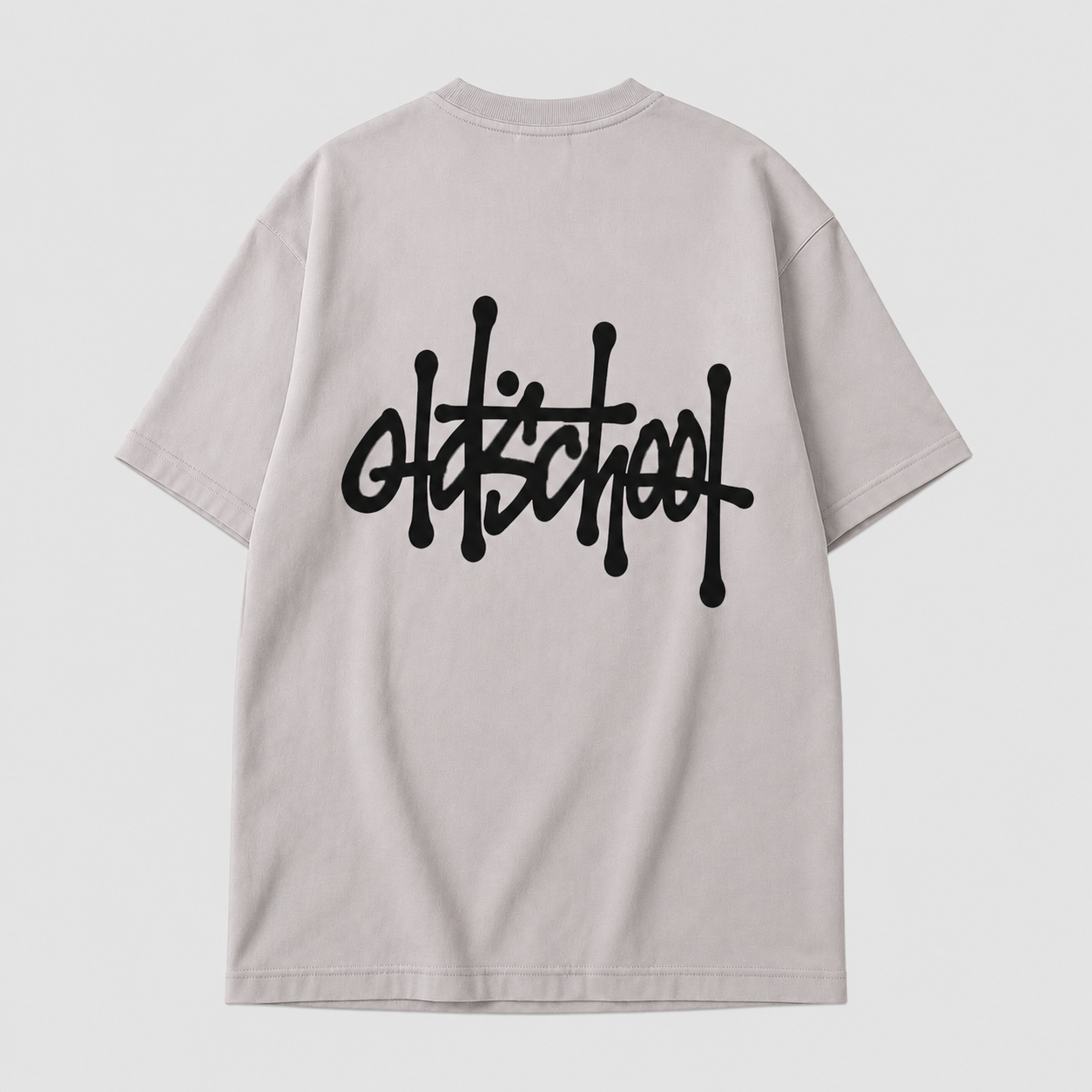 maglietta oversize OldschoolPesaro® new tag oversize tee light grey