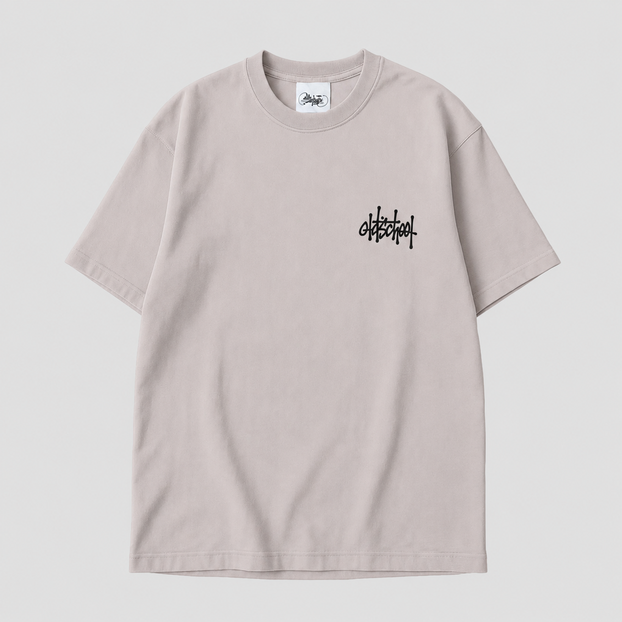 maglietta oversize OldschoolPesaro® new tag oversize tee light grey
