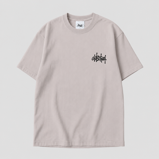 maglietta oversize OldschoolPesaro® new tag oversize tee light grey