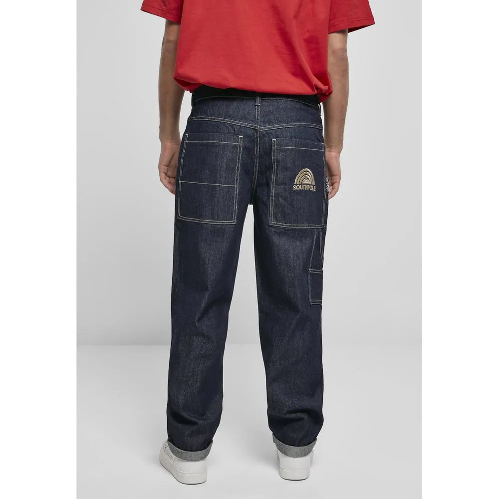 jeans baggy SOUTHPOLE embroidery Denim raw indigo
