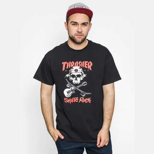 t-shirt Thrasher skate rock tee black