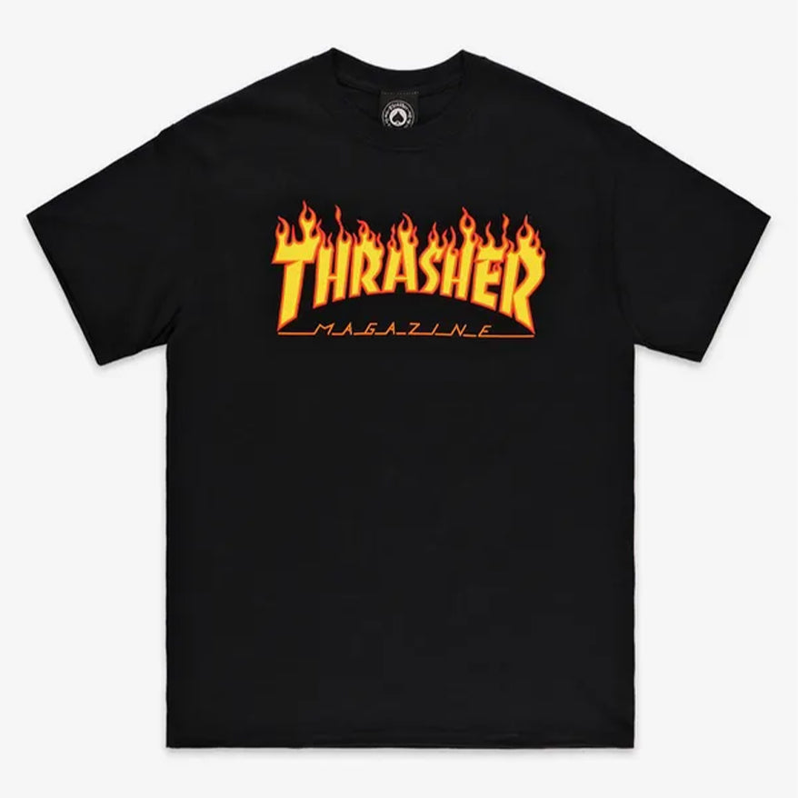 t-shirt Thrasher flame logo tee black Tg M