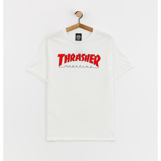 t-shirt Thrasher outlined tee white