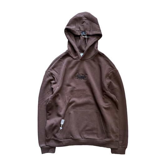 felpa cappuccio OldschoolPesaro® Thermal hoodie 2026 chocolate Tg XL
