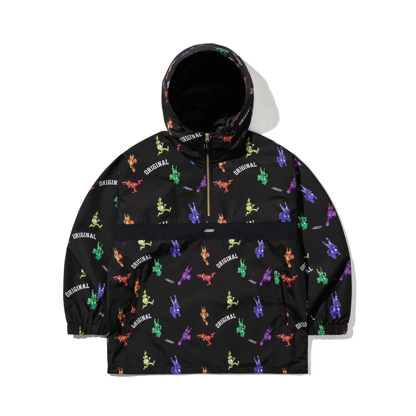 giacca snowboard Bsrabbit Rainbow Tr Hooded Anorak jacket black 10k