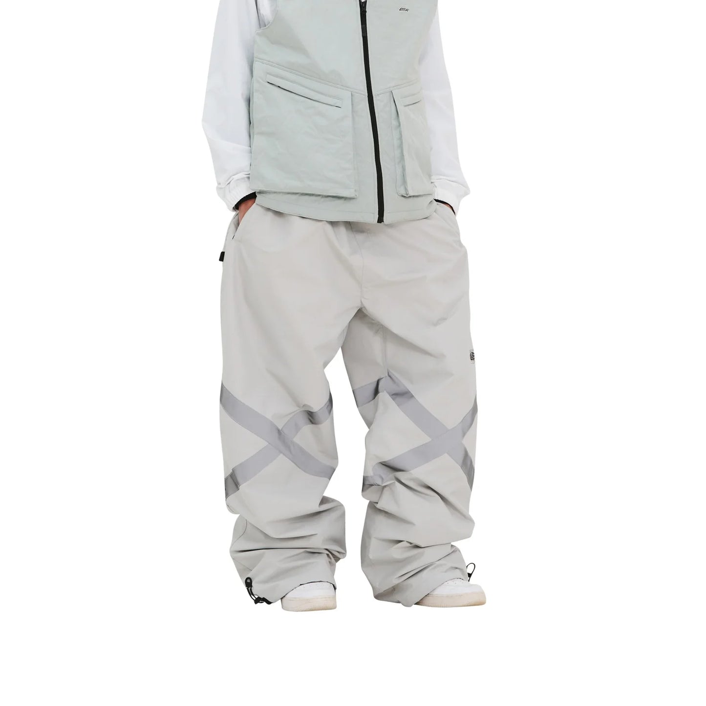 pantaloni snowboard Bsrabbit pot-x reflective baggy pants grey 10k