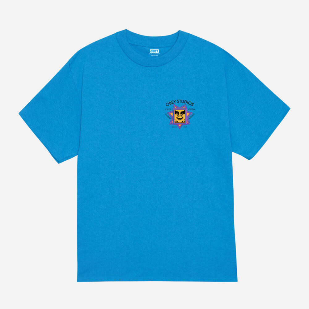 t-shirt Obey global visuals light blue tee Tg M