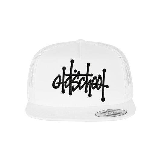 cappellino OldschoolPesaro® x Flexfit 2026 new tag trucker white