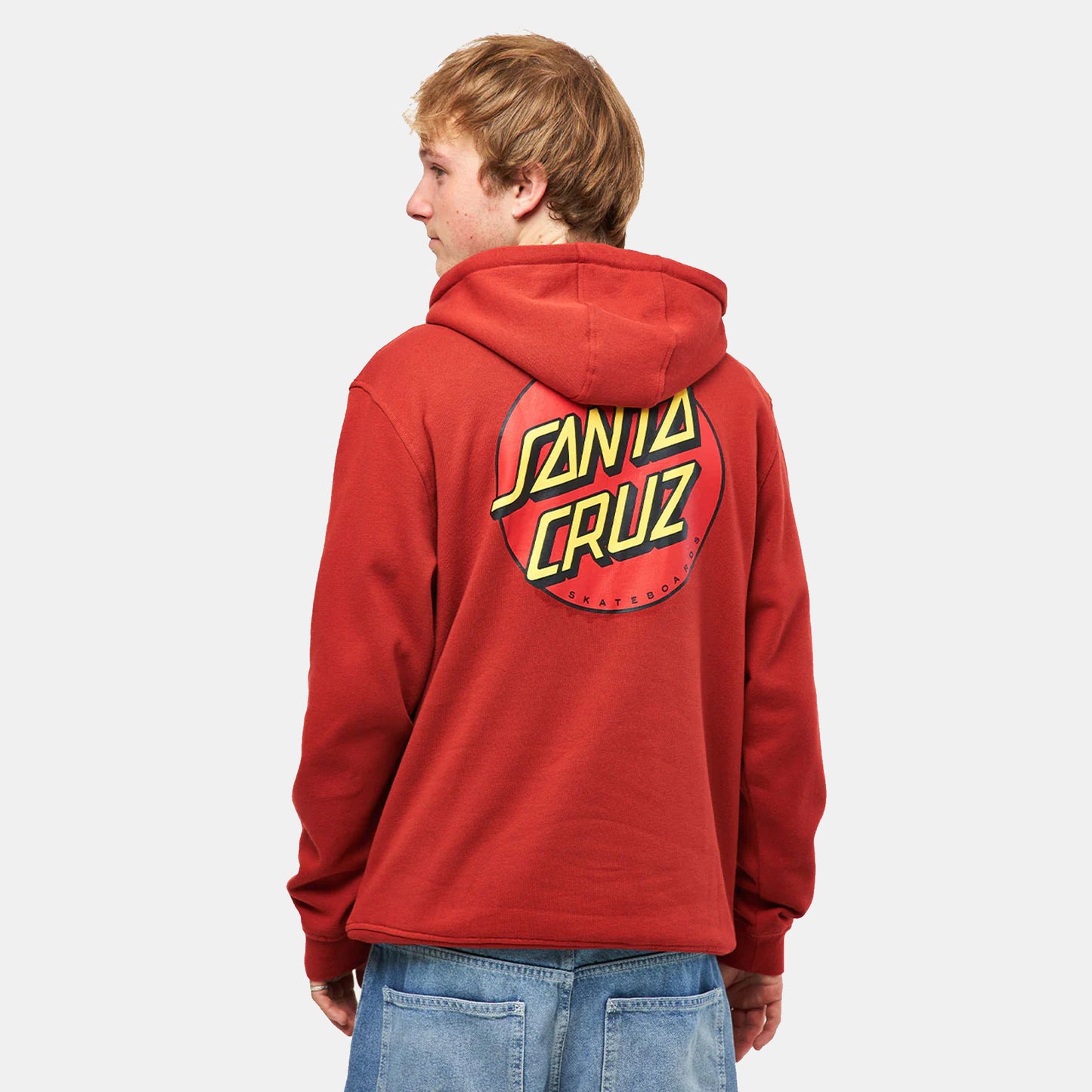 felpa cappuccio Santacruz classic dot chest hood red