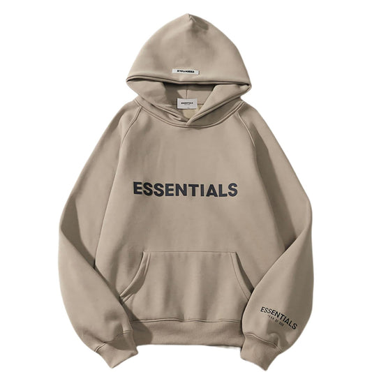 felpa cappuccio Essentials Fear of God boxy applique taupe