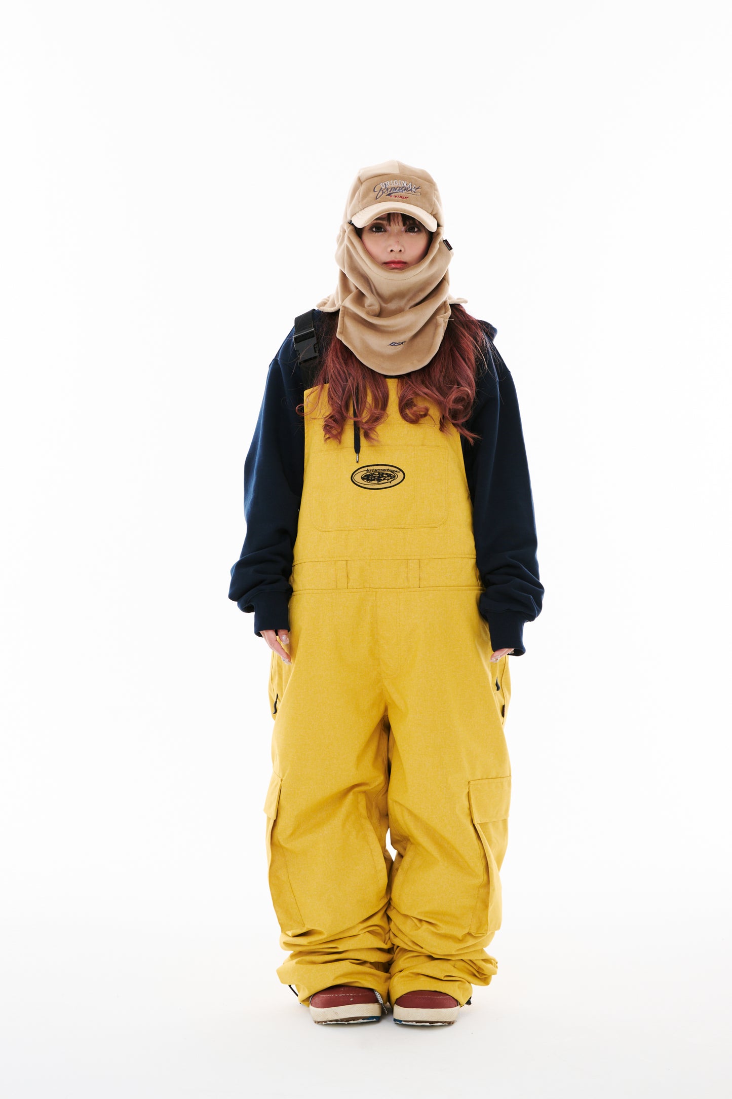 salopette snowboard Bsrabbit cargo bib mustard pants 10k