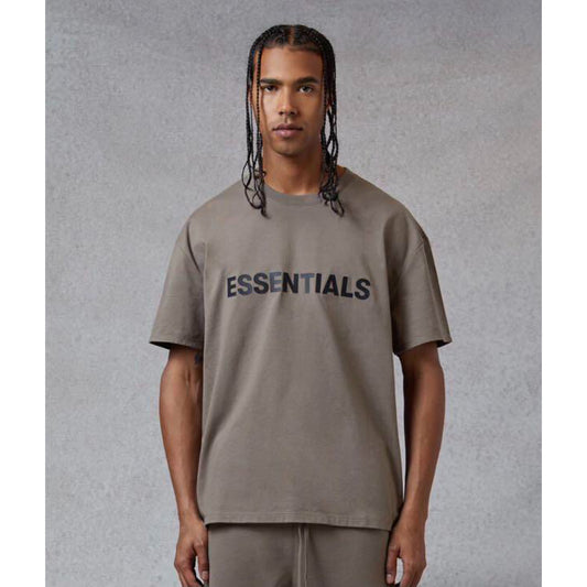 t-shirt Essentials Fear of God boxy applique taupe