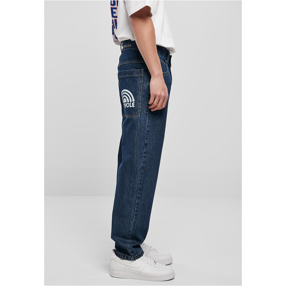 jeans baggy SOUTHPOLE Embroidery Denim indigo