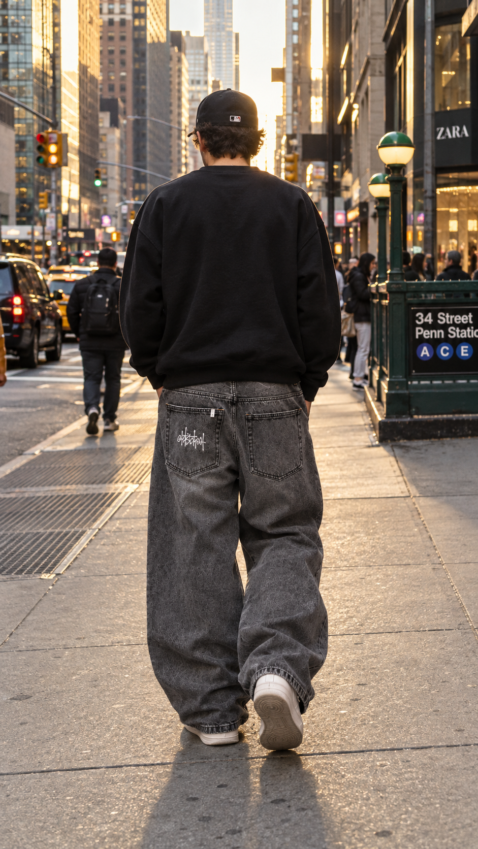 jeans extra baggy OldschoolPesaro® x RTHM new tag grey