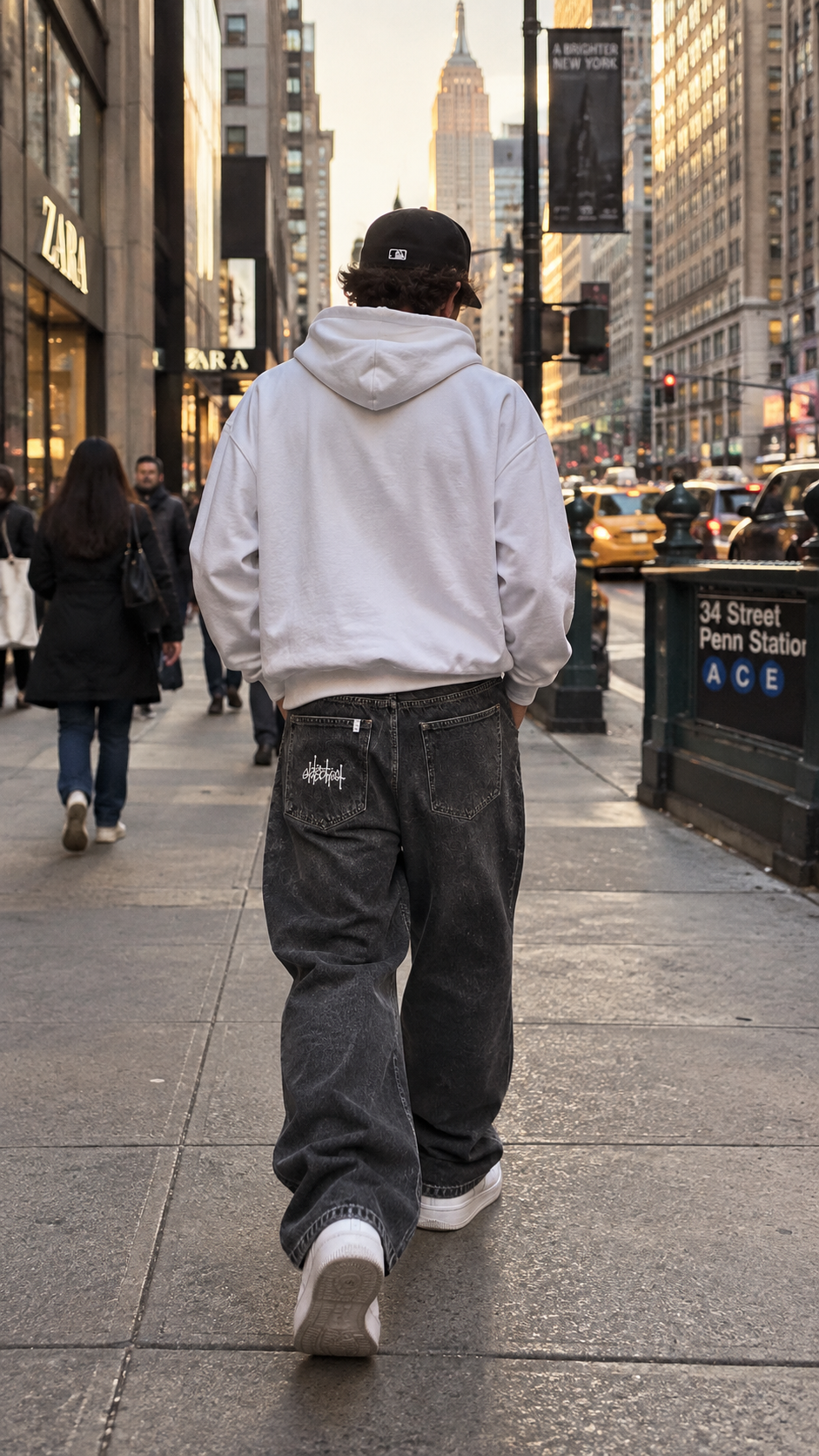 jeans extra baggy OldschoolPesaro® x RTHM new tag black