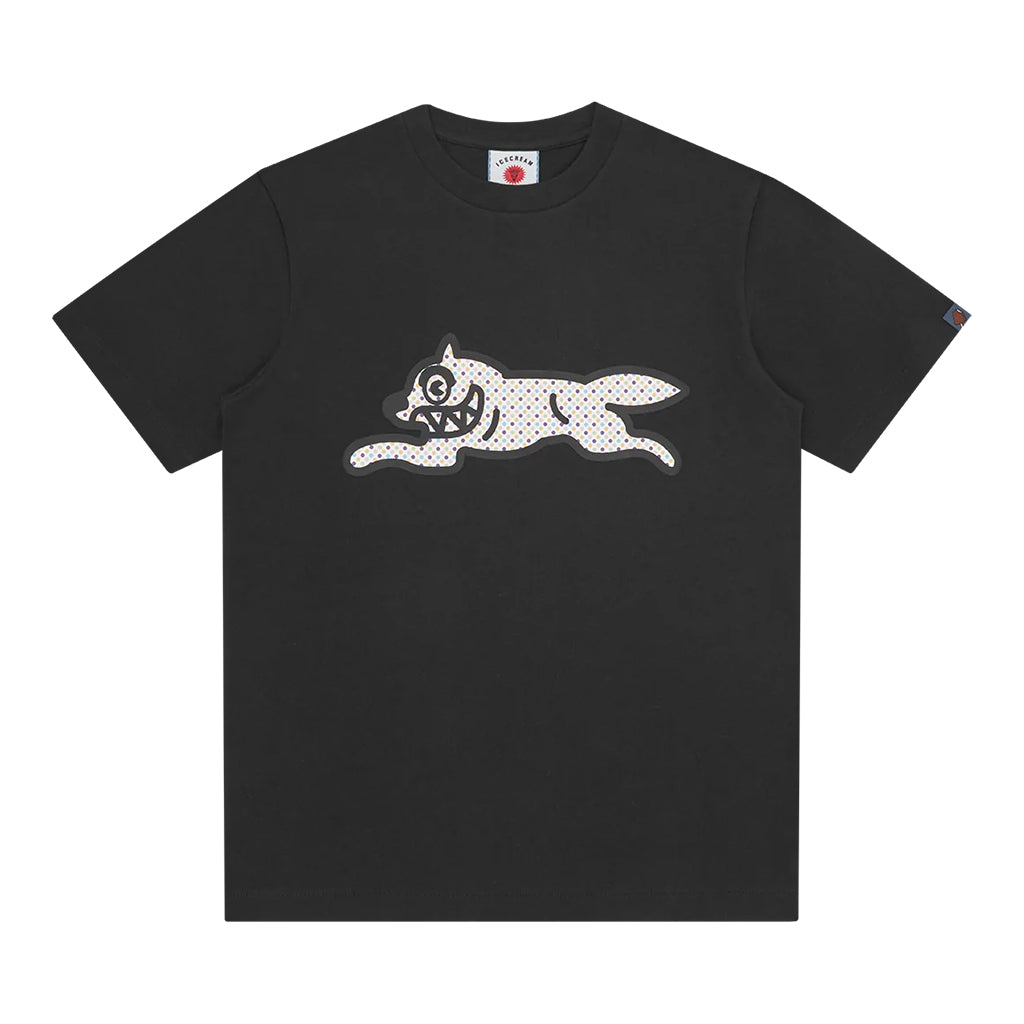 t-shirt Ice Cream polka dot running dog black 2025