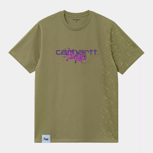 t-shirt OldschoolPesaro® elite collection x Carhartt script half tyedye