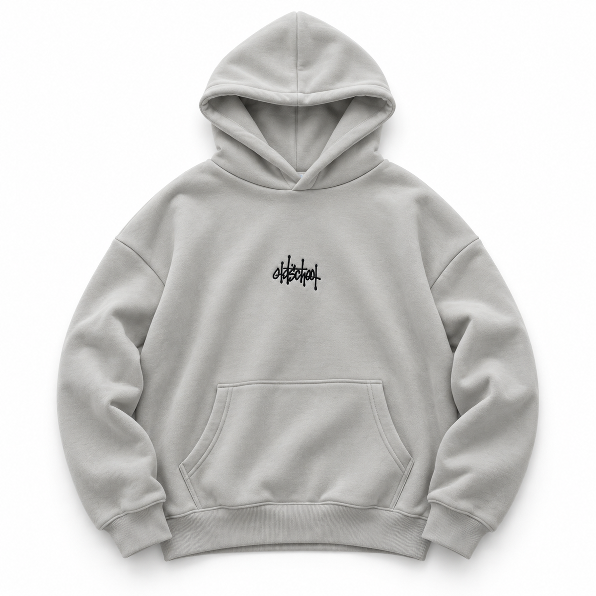 felpa cappuccio OldschoolPesaro® Thermal hoodie 2027 light concrete grey